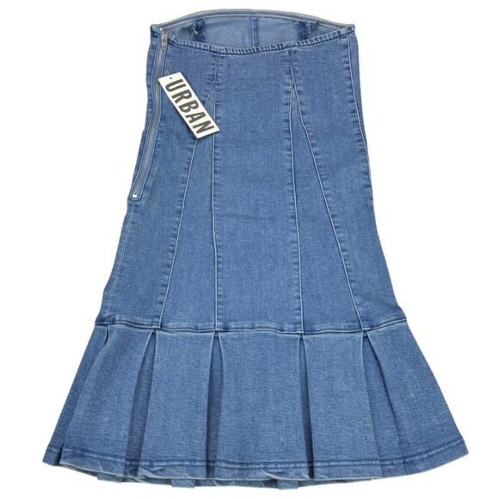 NWT URBAN OUTFITTERS Brandi Denim Strapless Mini Dress In Indigo Blue Size Small - Picture 7 of 7